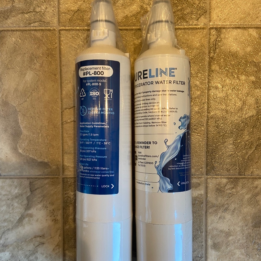 2X Pureline Refrigerator Water Filter Model# PL-800 Fits LT600P New Sealed